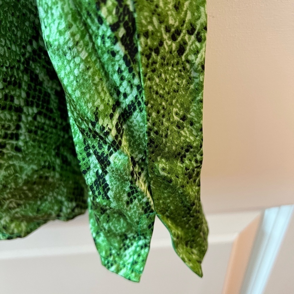 L'agence Green Python Spaghetti Strap Silk Tank T… - image 11